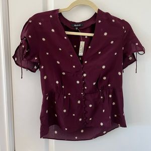 NWT! Madewell 100% silk blouse, size 2